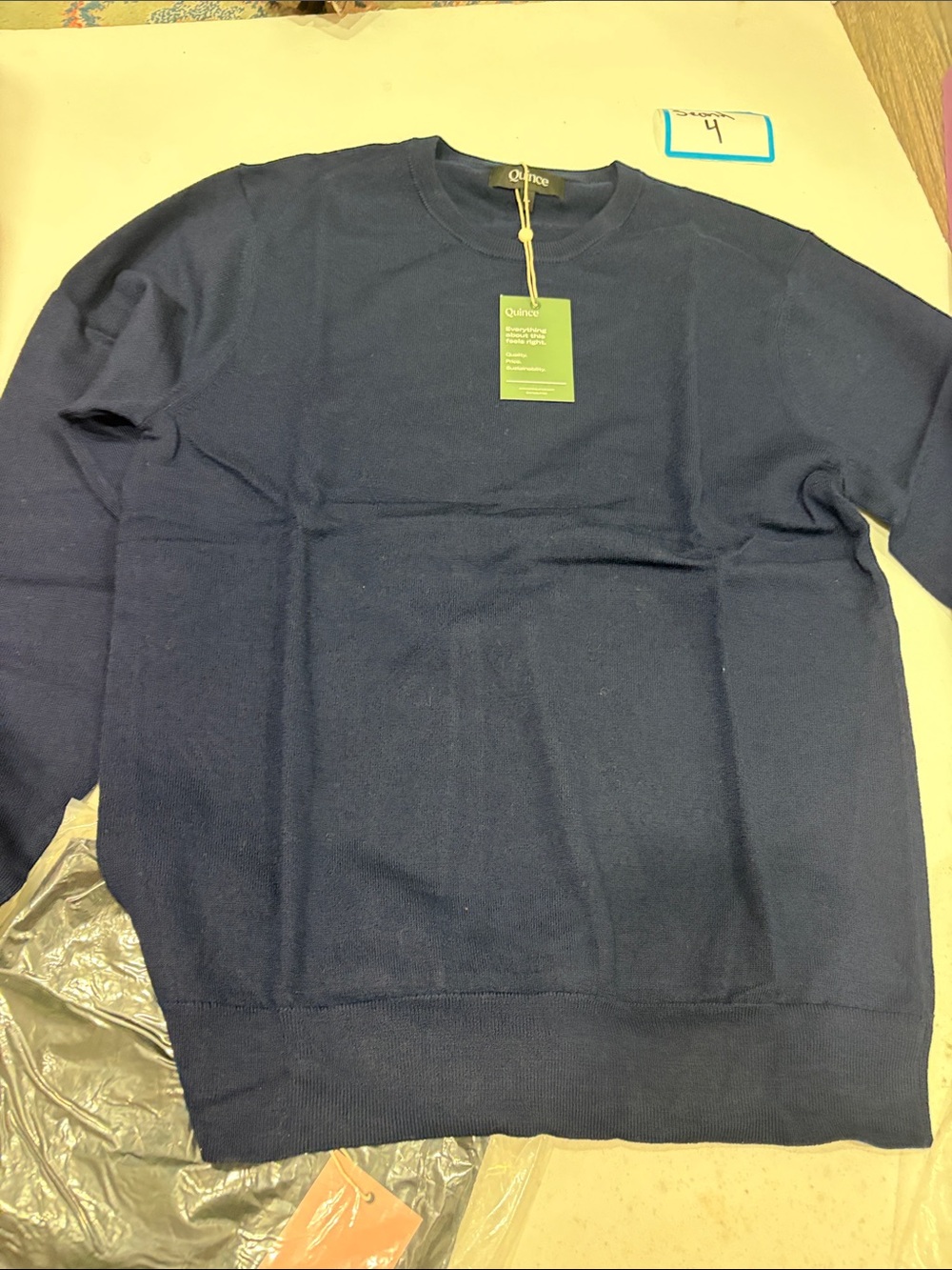 Quince Women's Crewneck Sweater in Navy Blue
